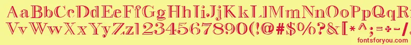 Gresham Font – Red Fonts on Yellow Background