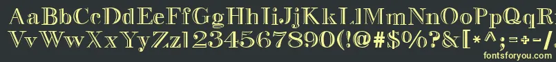 フォントGresham – 黒い背景に黄色の文字