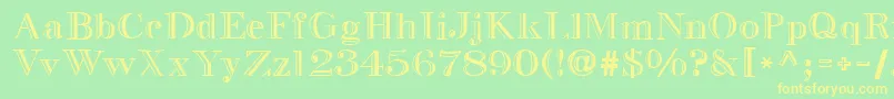 フォントGresham – 黄色の文字が緑の背景にあります