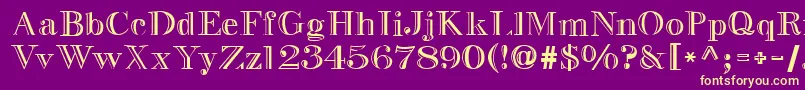 Gresham Font – Yellow Fonts on Purple Background