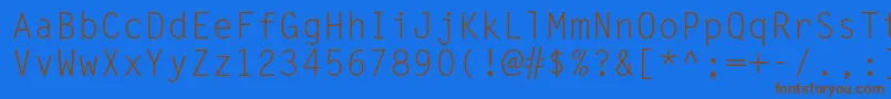 Metronomc Font – Brown Fonts on Blue Background