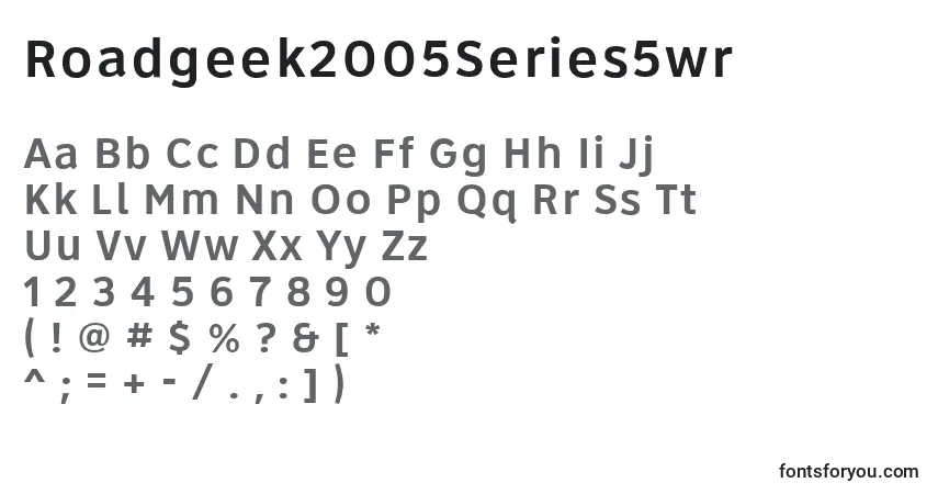 A fonte Roadgeek2005Series5wr – alfabeto, números, caracteres especiais