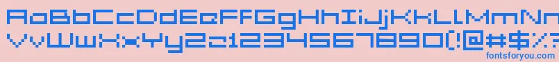 GrixelAcme5Wide-Schriftart – Blaue Schriften auf rosa Hintergrund