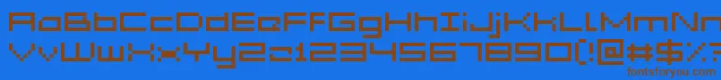 Fonte GrixelAcme5Wide – fontes marrons em um fundo azul