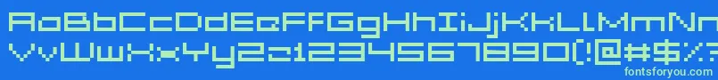 GrixelAcme5Wide Font – Green Fonts on Blue Background