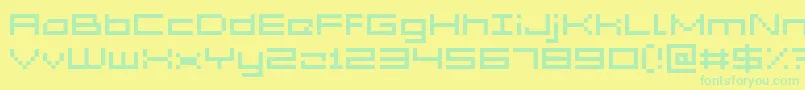 GrixelAcme5Wide Font – Green Fonts on Yellow Background