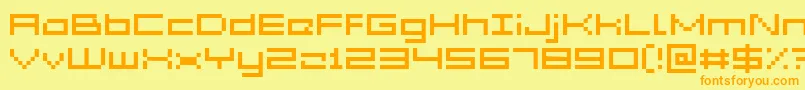 GrixelAcme5Wide Font – Orange Fonts on Yellow Background