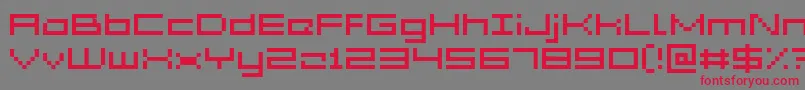 GrixelAcme5Wide-Schriftart – Rote Schriften auf grauem Hintergrund