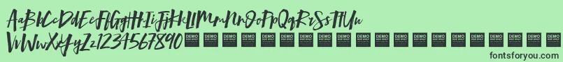 Шрифт MindRushDemo – чёрные шрифты на зелёном фоне