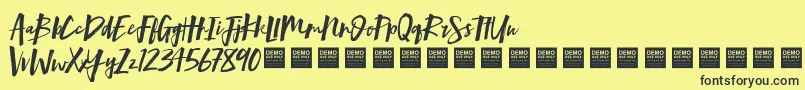 MindRushDemo Font – Black Fonts on Yellow Background