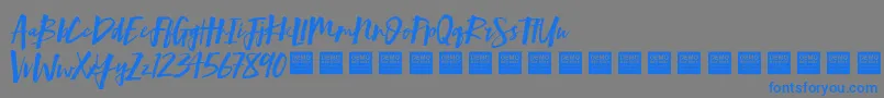 MindRushDemo-Schriftart – Blaue Schriften auf grauem Hintergrund