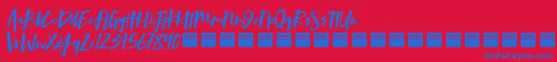 MindRushDemo Font – Blue Fonts on Red Background