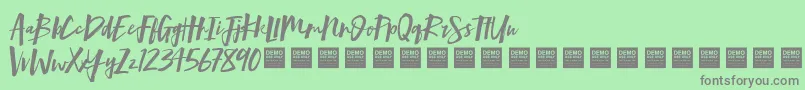 Fonte MindRushDemo – fontes cinzas em um fundo verde