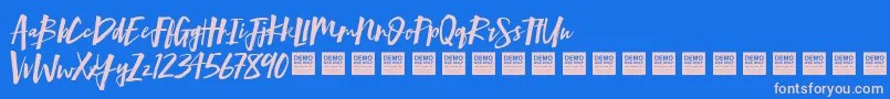 MindRushDemo Font – Pink Fonts on Blue Background