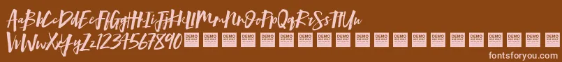 MindRushDemo Font – Pink Fonts on Brown Background