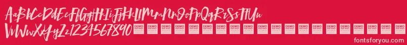 MindRushDemo Font – Pink Fonts on Red Background