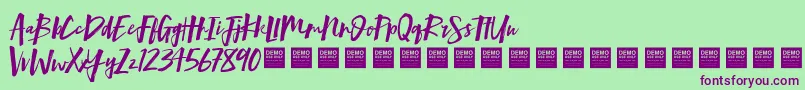 MindRushDemo Font – Purple Fonts on Green Background