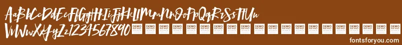 MindRushDemo Font – White Fonts on Brown Background