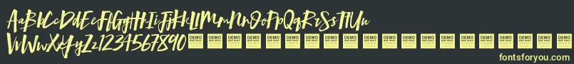 MindRushDemo Font – Yellow Fonts on Black Background