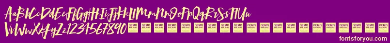 fuente MindRushDemo – Fuentes Amarillas Sobre Fondo Morado