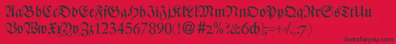 fuente ZenturydbBold – Fuentes Negras Sobre Fondo Rojo