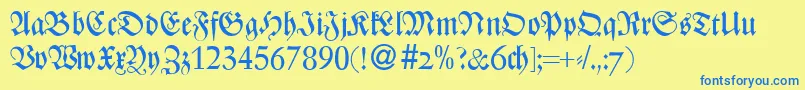 ZenturydbBold Font – Blue Fonts on Yellow Background