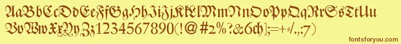 ZenturydbBold Font – Brown Fonts on Yellow Background