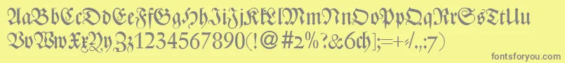 フォントZenturydbBold – 黄色の背景に灰色の文字
