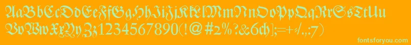 ZenturydbBold Font – Green Fonts on Orange Background