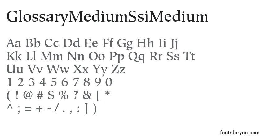 Schriftart GlossaryMediumSsiMedium – Alphabet, Zahlen, spezielle Symbole