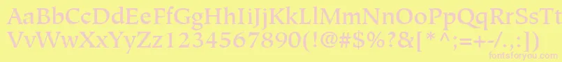 GlossaryMediumSsiMedium Font – Pink Fonts on Yellow Background