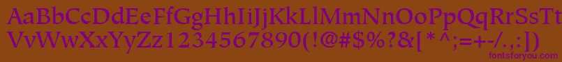 GlossaryMediumSsiMedium-fontti – violetit fontit ruskealla taustalla