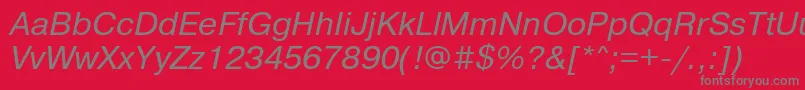fuente PragmaticatttItalic – Fuentes Grises Sobre Fondo Rojo