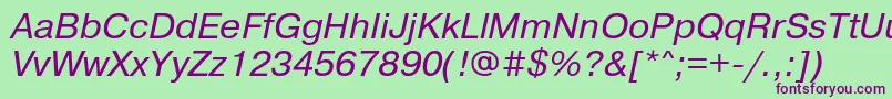 PragmaticatttItalic Font – Purple Fonts on Green Background