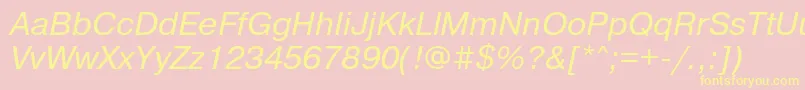 PragmaticatttItalic Font – Yellow Fonts on Pink Background