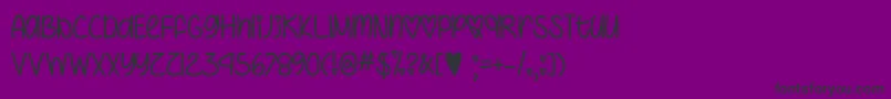 IHeartYouAlwaysTtf-Schriftart – Schwarze Schriften auf violettem Hintergrund