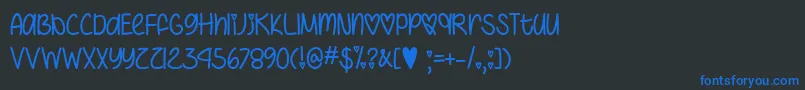 IHeartYouAlwaysTtf Font – Blue Fonts on Black Background