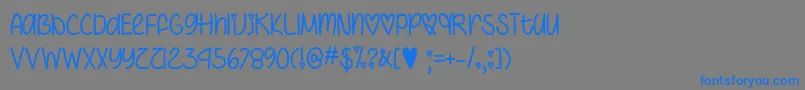 IHeartYouAlwaysTtf Font – Blue Fonts on Gray Background