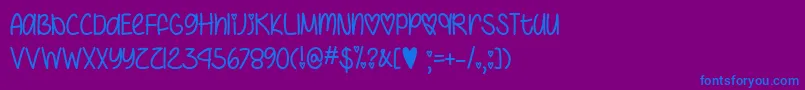 IHeartYouAlwaysTtf Font – Blue Fonts on Purple Background