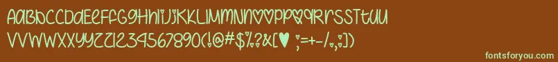 IHeartYouAlwaysTtf Font – Green Fonts on Brown Background