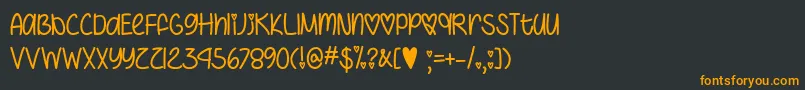 IHeartYouAlwaysTtf Font – Orange Fonts on Black Background