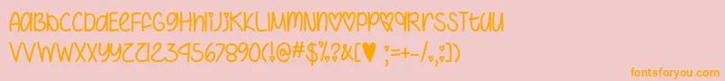 IHeartYouAlwaysTtf Font – Orange Fonts on Pink Background