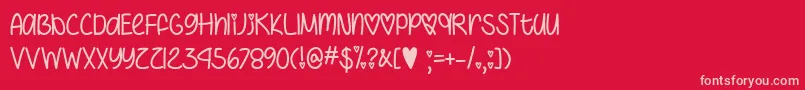 IHeartYouAlwaysTtf Font – Pink Fonts on Red Background