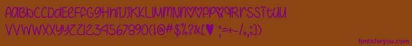 IHeartYouAlwaysTtf Font – Purple Fonts on Brown Background