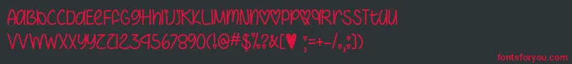 IHeartYouAlwaysTtf Font – Red Fonts on Black Background