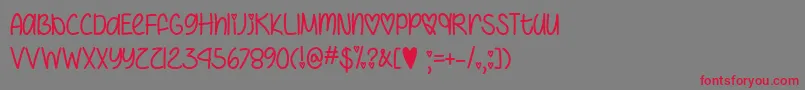 IHeartYouAlwaysTtf Font – Red Fonts on Gray Background