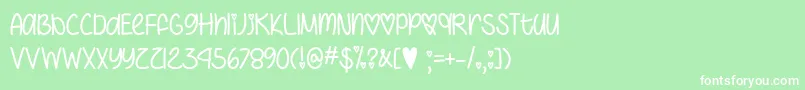 IHeartYouAlwaysTtf Font – White Fonts on Green Background