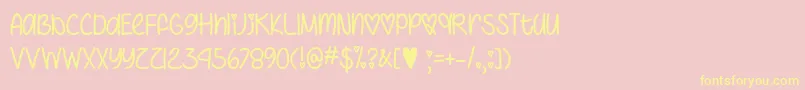 IHeartYouAlwaysTtf-Schriftart – Gelbe Schriften auf rosa Hintergrund