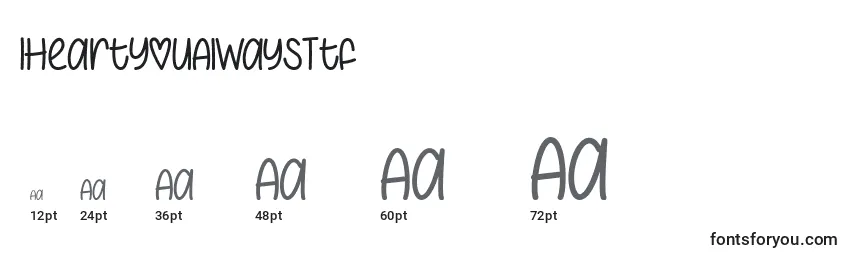 IHeartYouAlwaysTtf Font Sizes