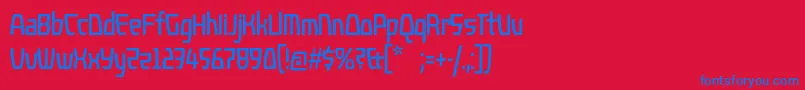 Kompressor Font – Blue Fonts on Red Background